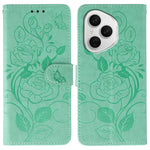 For Honor 400 Pro 5G (Global) Case Wallet Stand Imprinted Rose Butterfly PU Leather Phone Cover