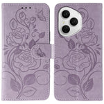 For Honor 400 Pro 5G (Global) Case Wallet Stand Imprinted Rose Butterfly PU Leather Phone Cover