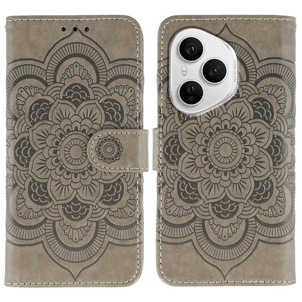 For Honor 400 Pro 5G (Global) Case PU Leather Mandala Imprinted Design Wallet Phone Cover