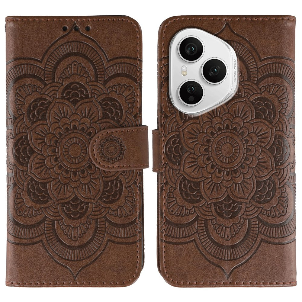 For Honor 400 Pro 5G (Global) Case PU Leather Mandala Imprinted Design Wallet Phone Cover