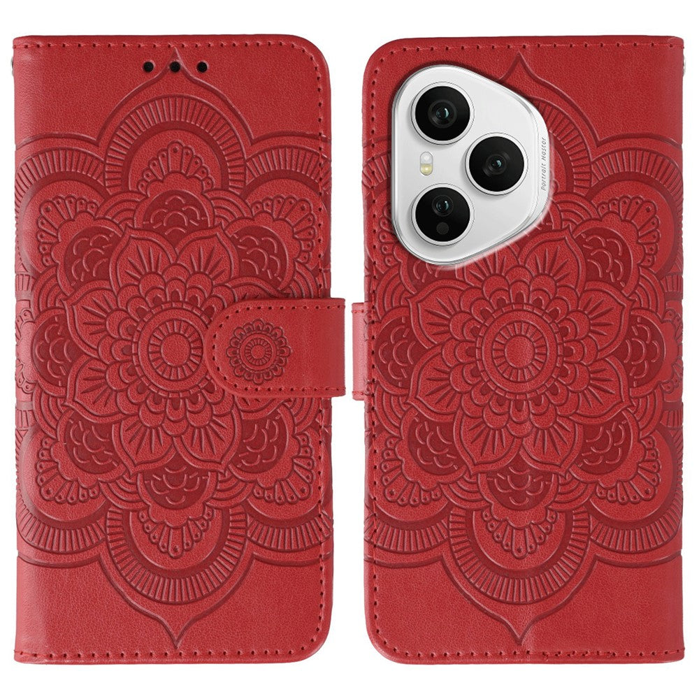 For Honor 400 Pro 5G (Global) Case PU Leather Mandala Imprinted Design Wallet Phone Cover