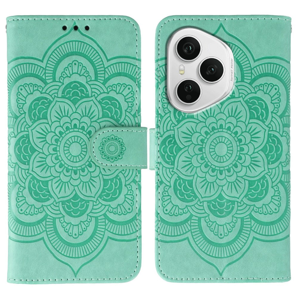 For Honor 400 Pro 5G (Global) Case PU Leather Mandala Imprinted Design Wallet Phone Cover