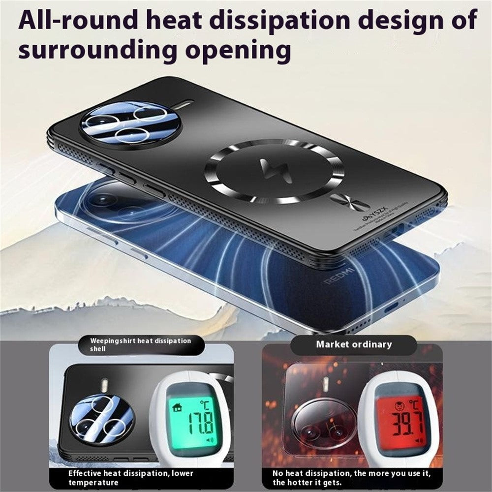 Magnetisk cover i mat PC + TPU med varmeafledning til Xiaomi Redmi K80 5G / Poco F7 Pro 5G