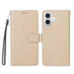 For iPhone 17 Case RFID Blocking 3 Card Slots PU Leather Phone Cover with Wrist Strap