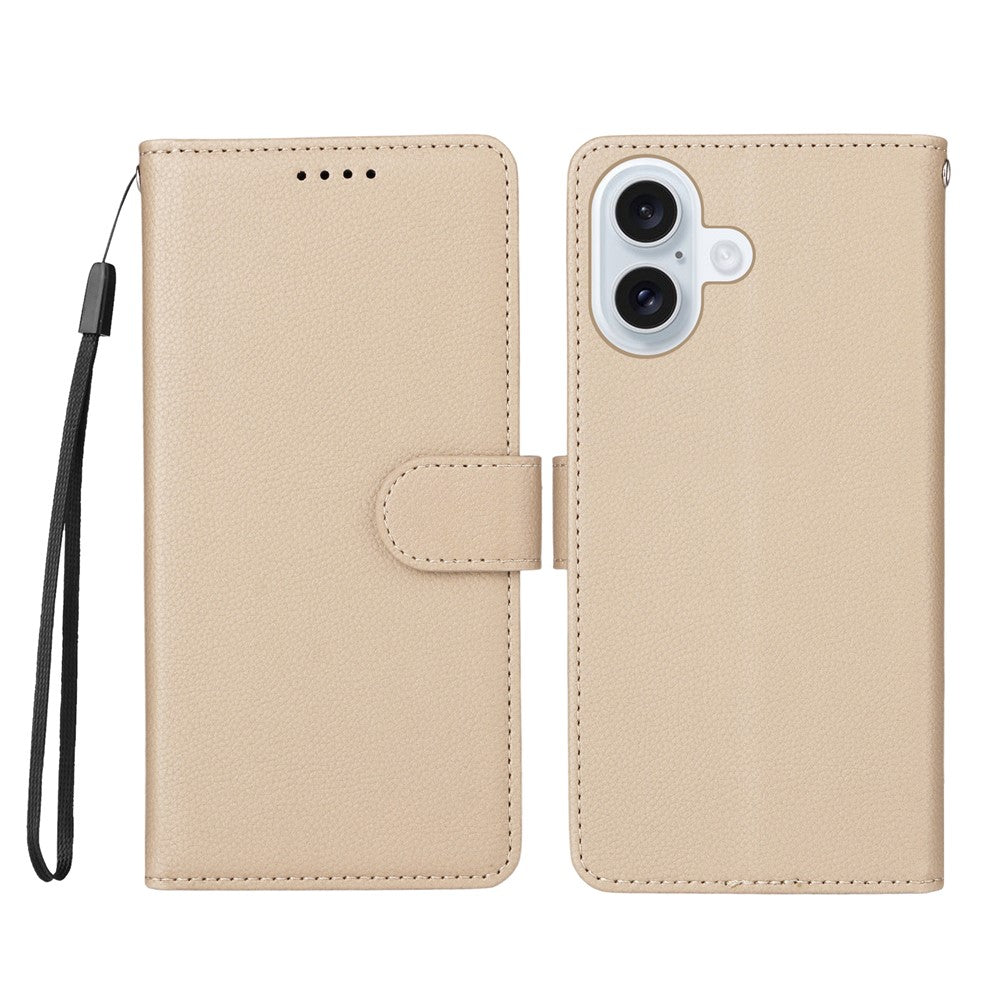 For iPhone 17 Case RFID Blocking 3 Card Slots PU Leather Phone Cover with Wrist Strap