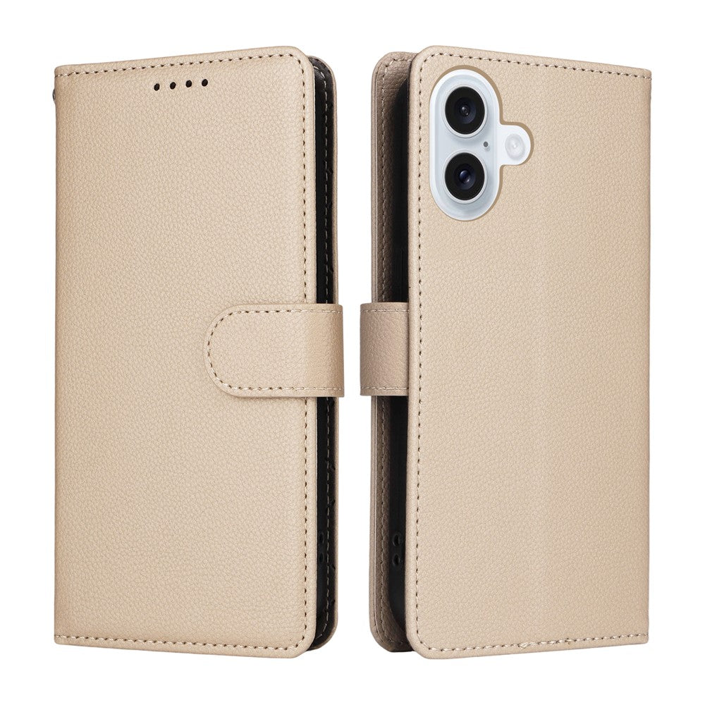 For iPhone 17 Case RFID Blocking 3 Card Slots PU Leather Phone Cover with Wrist Strap