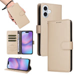 For iPhone 17 Case RFID Blocking 3 Card Slots PU Leather Phone Cover with Wrist Strap