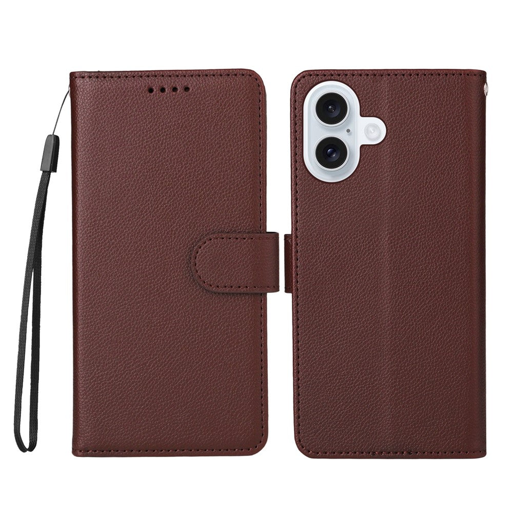 For iPhone 17 Case RFID Blocking 3 Card Slots PU Leather Phone Cover with Wrist Strap