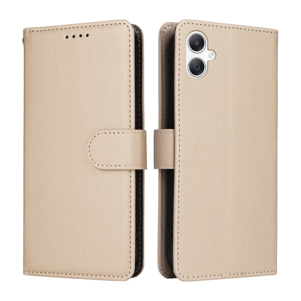 Til Samsung Galaxy A08 5G / A08 4G / A07 4G / A06 4G / A06 5G etui RFID-blokerende 3 kortlommer PU-læder telefoncover med håndledsrem