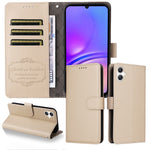Til Samsung Galaxy A08 5G / A08 4G / A07 4G / A06 4G / A06 5G etui RFID-blokerende 3 kortlommer PU-læder telefoncover med håndledsrem