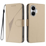 For Xiaomi Poco F7 5G / Redmi Turbo 4 Pro 5G Case Triangle Imprint Leather Phone Cover with Lanyard