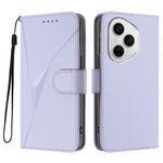 For Honor 400 Pro 5G (Global) Case Triangle Imprint Leather Phone Cover with Lanyard