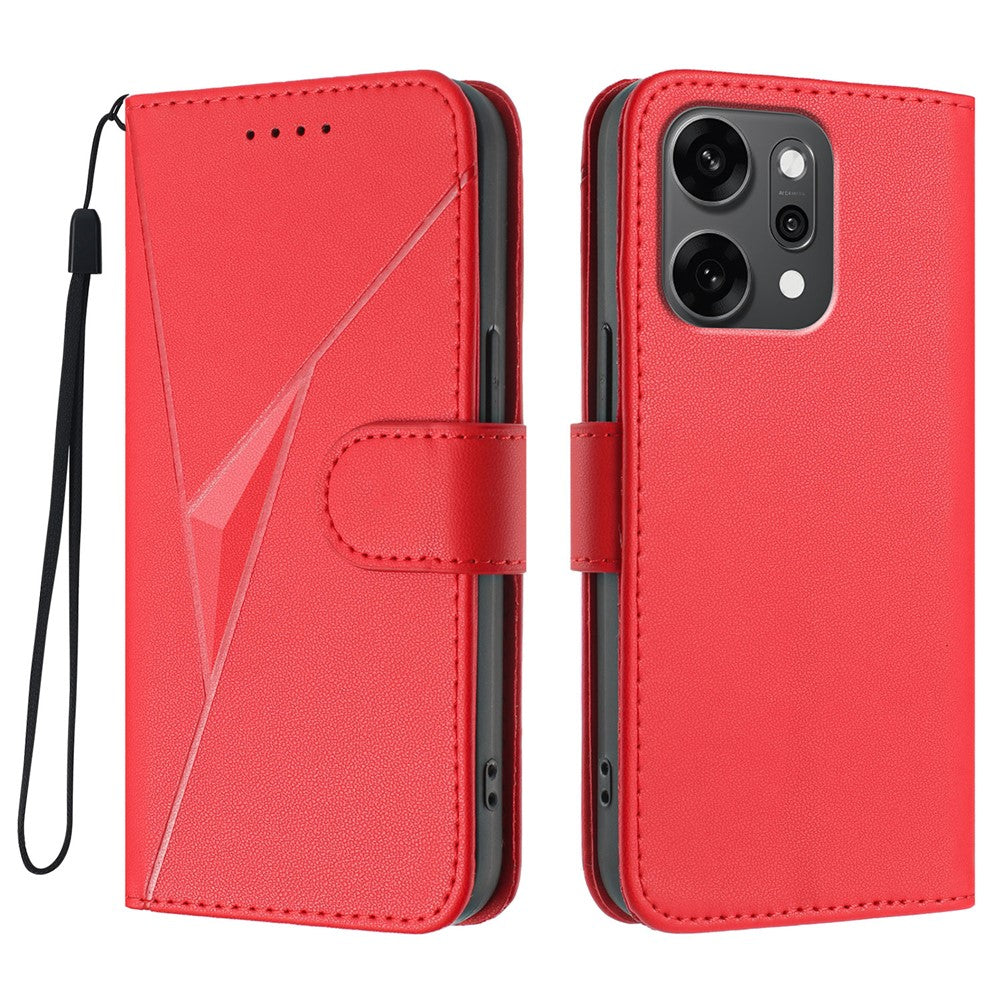 Oppo Reno14 Pro 5G (Kina) / Oppo Reno14 Pro 5G (Global) fodral triangulärt läderfodral med snodd