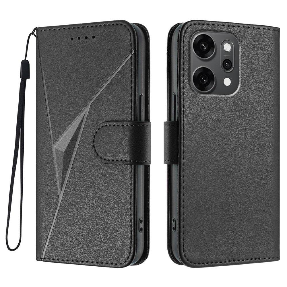 Oppo Reno14 Pro 5G (Kina) / Oppo Reno14 Pro 5G (Global) fodral triangulärt läderfodral med snodd