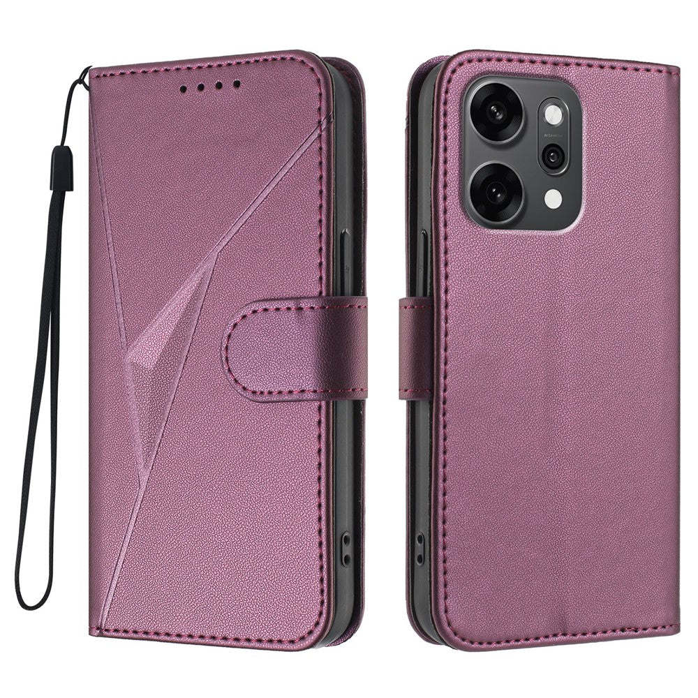 Oppo Reno14 Pro 5G (Kina) / Oppo Reno14 Pro 5G (Global) fodral triangulärt läderfodral med snodd