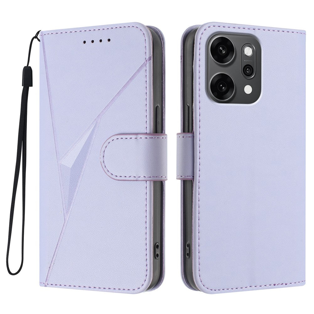 Oppo Reno14 Pro 5G (Kina) / Oppo Reno14 Pro 5G (Global) fodral triangulärt läderfodral med snodd