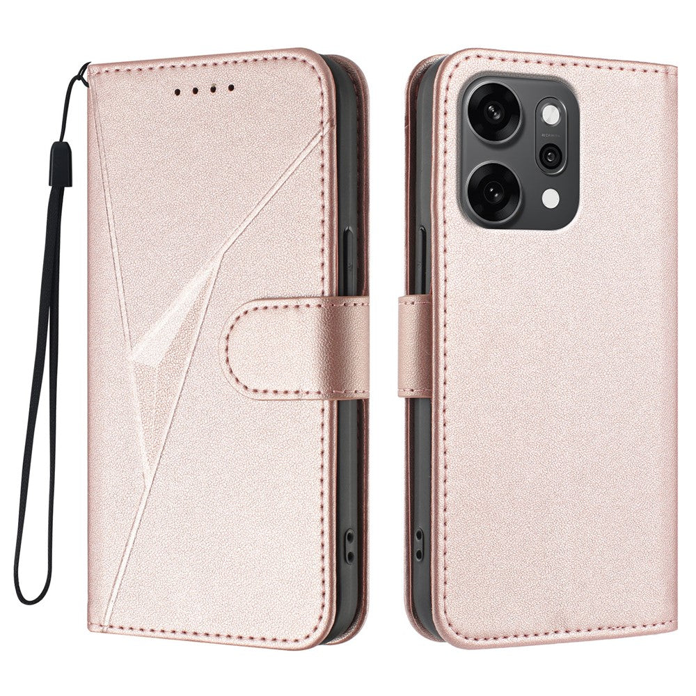 Oppo Reno14 Pro 5G (Kina) / Oppo Reno14 Pro 5G (Global) fodral triangulärt läderfodral med snodd