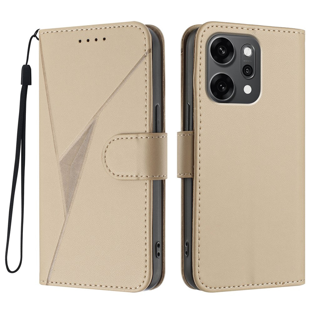 Oppo Reno14 Pro 5G (Kina) / Oppo Reno14 Pro 5G (Global) fodral triangulärt läderfodral med snodd