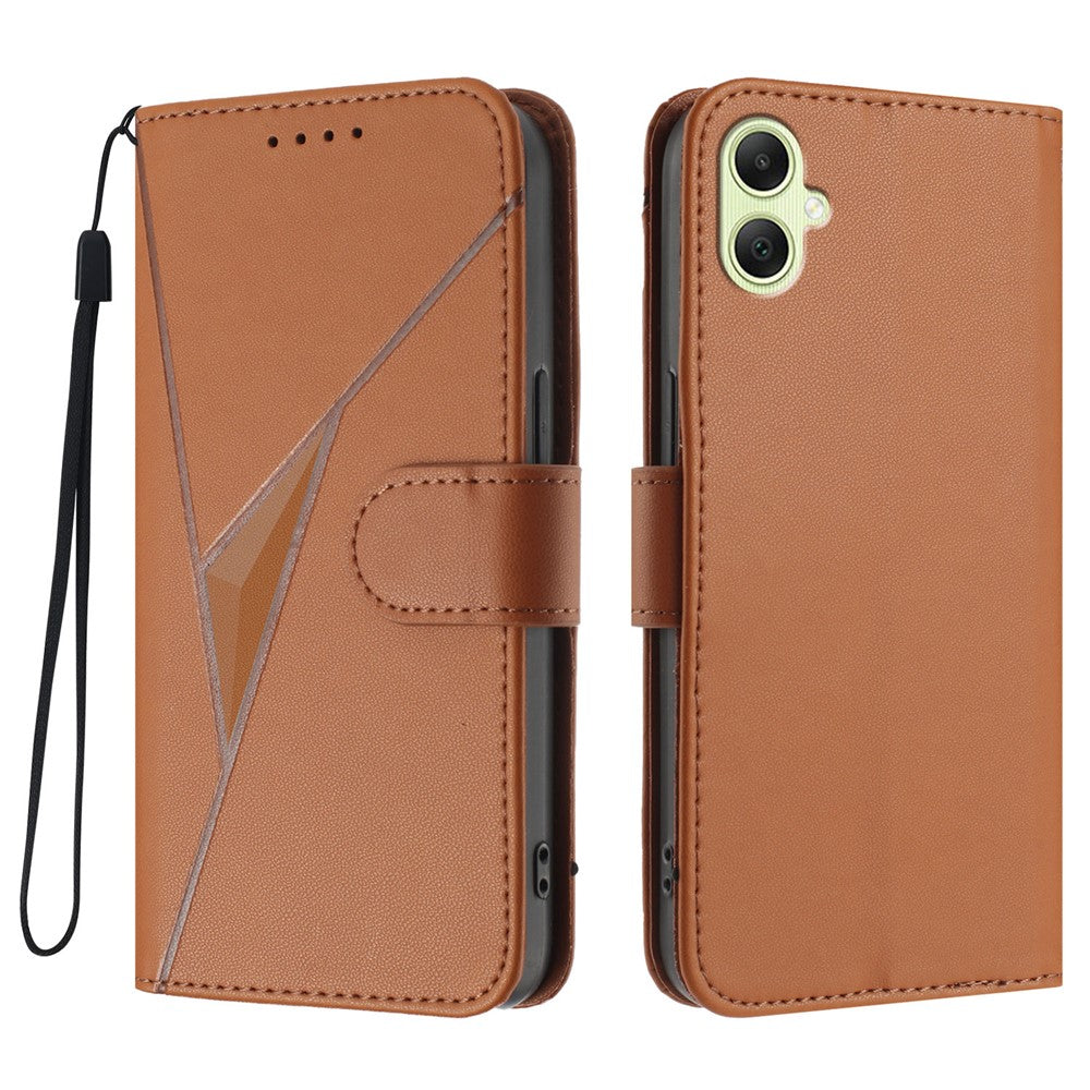 Til Samsung Galaxy A08 5G / A08 4G / A07 4G / A06 4G / A06 5G Etui Trekant Aftryk Læder Telefoncover med Snor