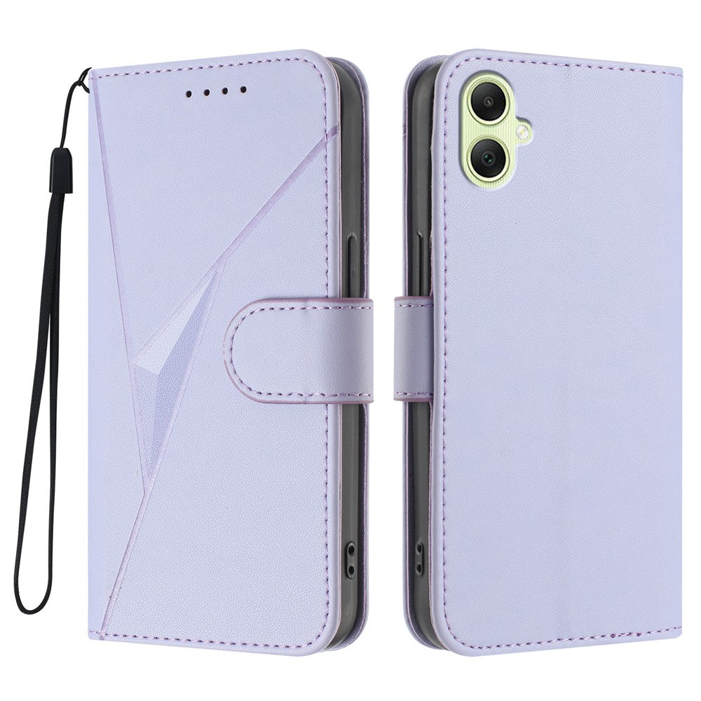 Til Samsung Galaxy A08 5G / A08 4G / A07 4G / A06 4G / A06 5G Etui Trekant Aftryk Læder Telefoncover med Snor
