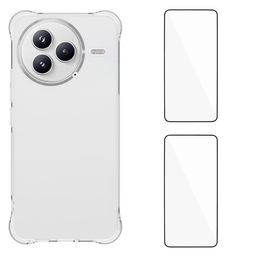 WANLONFENG För Xiaomi Civi 5 Pro 5G TPU-skal WL2-serien 2,0 mm mobilskydd med 2 st. härdat glasfilm