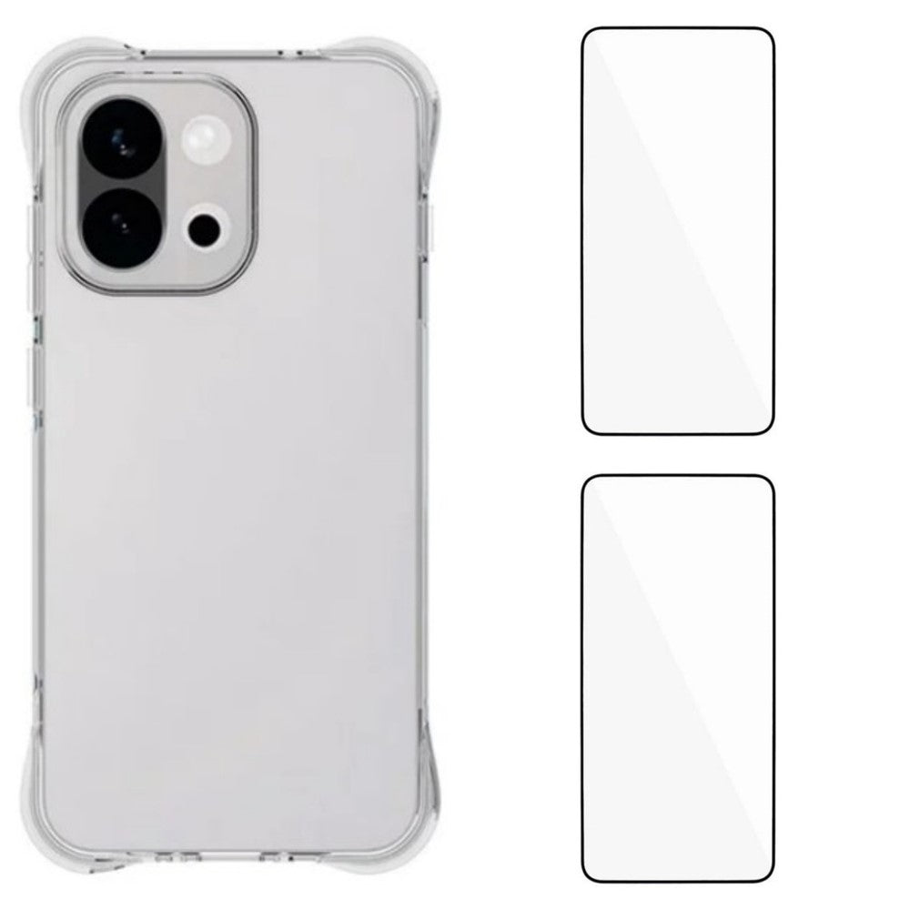WANLONFENG För OnePlus 13s 5G TPU-skal WL2-serien 2.0mm mobilskydd med 2 st. härdat glasfilm
