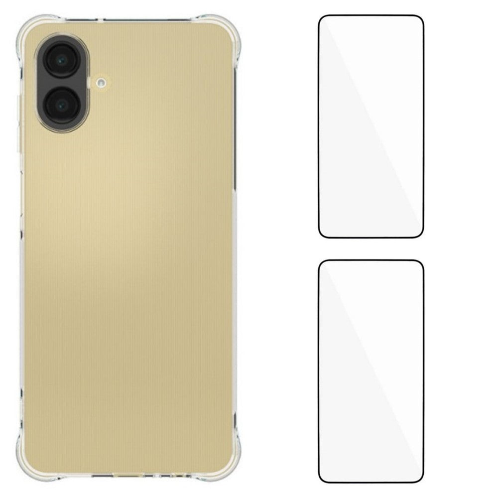 WANLONFENG til Samsung Galaxy A08 4G / A07 4G TPU Cover WL2 Serie 2.0 mm Telefoncover med 2 stk. Hærdet Glasfilm