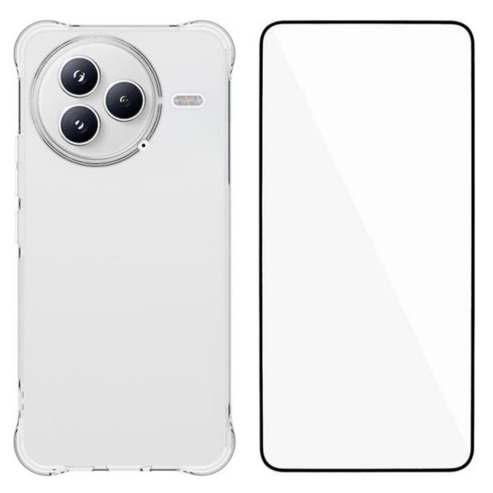WANLONFENG För Xiaomi Civi 5 Pro 5G Skal WL-serien 2.0mm TPU mobilskal med Härdat Glasfilm