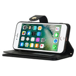 Stand Case for iPhone SE (2022) / (2020) / 8 / 7 PU Leather Phone Cover with Straps / Zipper Wallet / Multiple Card Slots