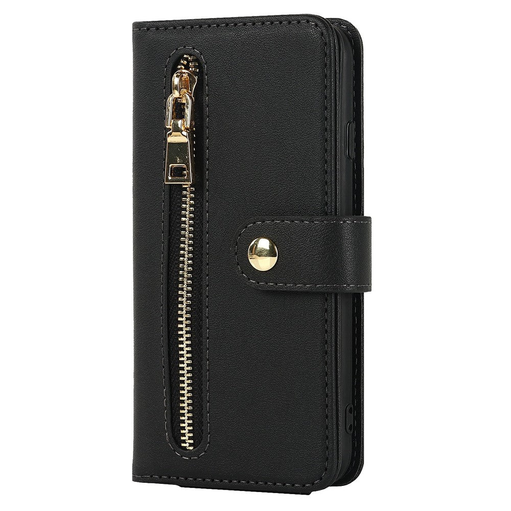 Stand Case for iPhone SE (2022) / (2020) / 8 / 7 PU Leather Phone Cover with Straps / Zipper Wallet / Multiple Card Slots