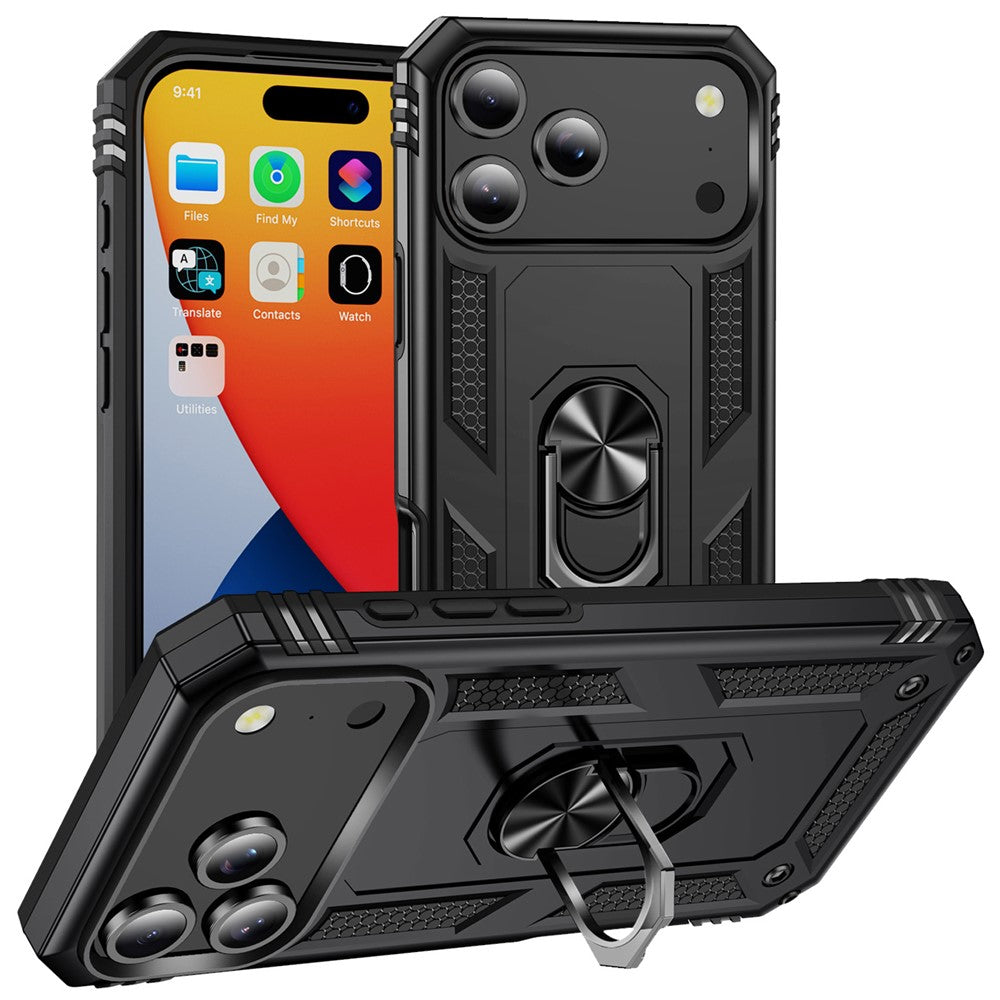 For iPhone 18 Pro Max / 17 Pro Max Case PC + TPU Phone Cover with Kickstand