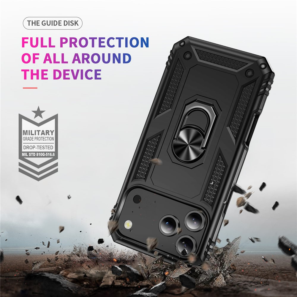 For iPhone 18 Pro Max / 17 Pro Max Case PC + TPU Phone Cover with Kickstand
