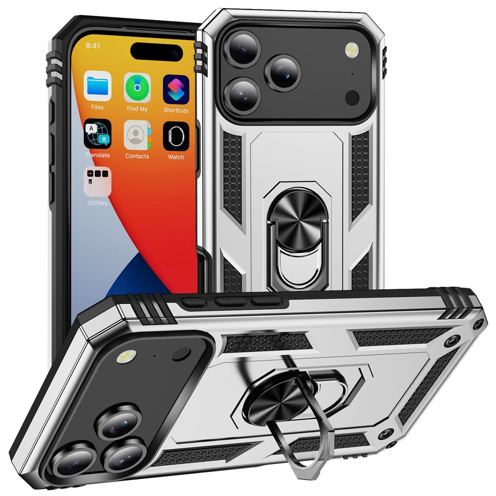 For iPhone 18 Pro Max / 17 Pro Max Case PC + TPU Phone Cover with Kickstand