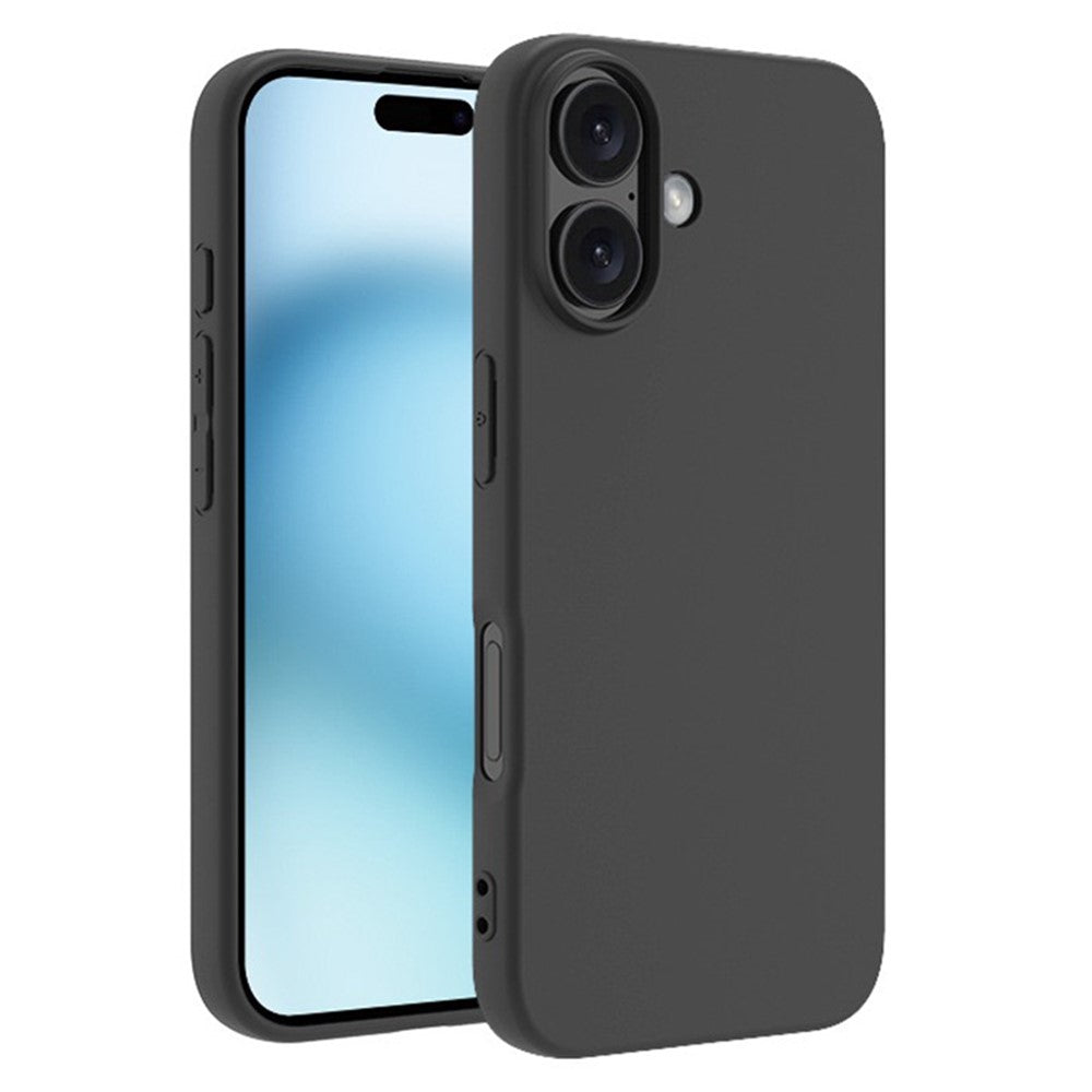 Til iPhone 17 Etui Blødt Mat Bagcover TPU Sort Telefoncover, Stor Udskæring