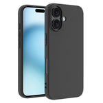 For iPhone 17 Case Soft Matte Back TPU Black Phone Cover, Large Cutout