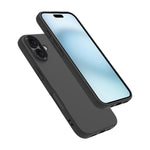 For iPhone 17 Case Soft Matte Back TPU Black Phone Cover, Large Cutout