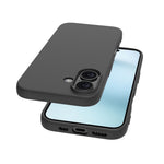 For iPhone 17 Case Soft Matte Back TPU Black Phone Cover, Large Cutout