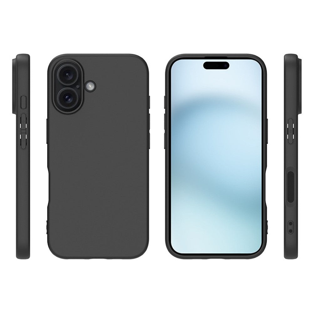 For iPhone 17 Case Soft Matte Back TPU Black Phone Cover, Large Cutout