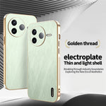 KADEM For Xiaomi Poco F7 Pro 5G / Redmi K80 5G Case Electroplating Silk Texture PU + TPU Phone Back Cover