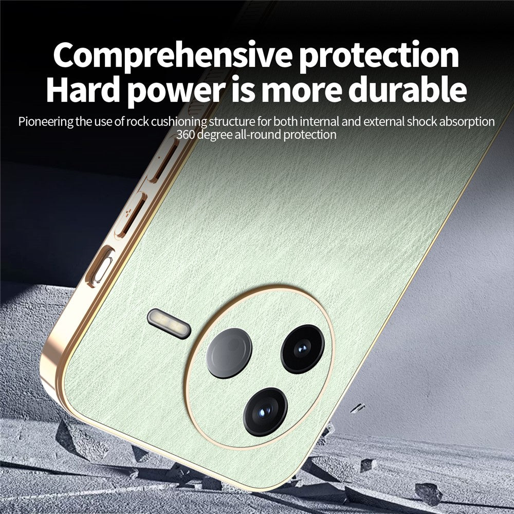 KADEM For Xiaomi Poco F7 Pro 5G / Redmi K80 5G Case Electroplating Silk Texture PU + TPU Phone Back Cover