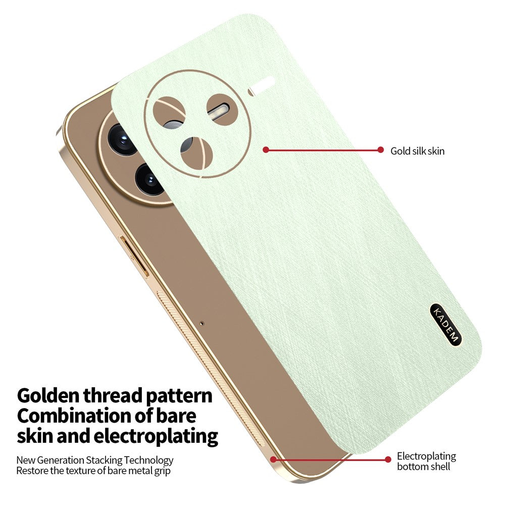 KADEM For Xiaomi Poco F7 Pro 5G / Redmi K80 5G Case Electroplating Silk Texture PU + TPU Phone Back Cover