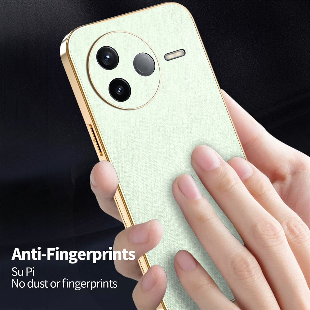 KADEM For Xiaomi Poco F7 Pro 5G / Redmi K80 5G Case Electroplating Silk Texture PU + TPU Phone Back Cover