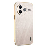 KADEM For Xiaomi Poco F7 Pro 5G / Redmi K80 5G Case Electroplating Silk Texture PU + TPU Phone Back Cover