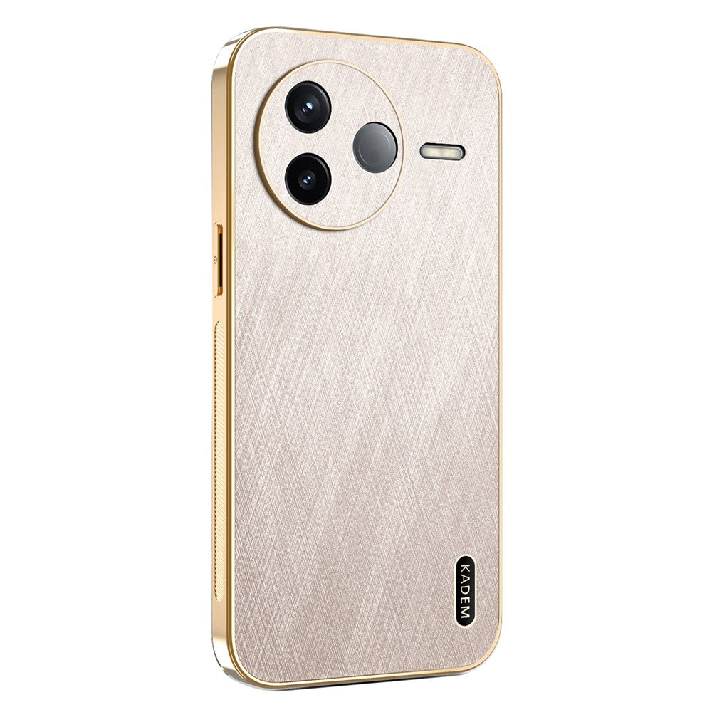 KADEM For Xiaomi Poco F7 Pro 5G / Redmi K80 5G Case Electroplating Silk Texture PU + TPU Phone Back Cover