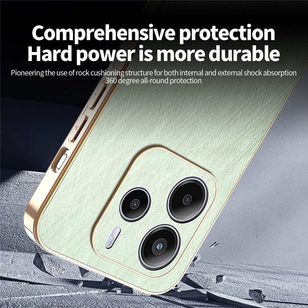 KADEM For Xiaomi Redmi Note 14 5G Case Electroplating Silk Texture PU + TPU Phone Back Cover