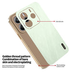 KADEM For Xiaomi Redmi Note 14 5G Case Electroplating Silk Texture PU + TPU Phone Back Cover