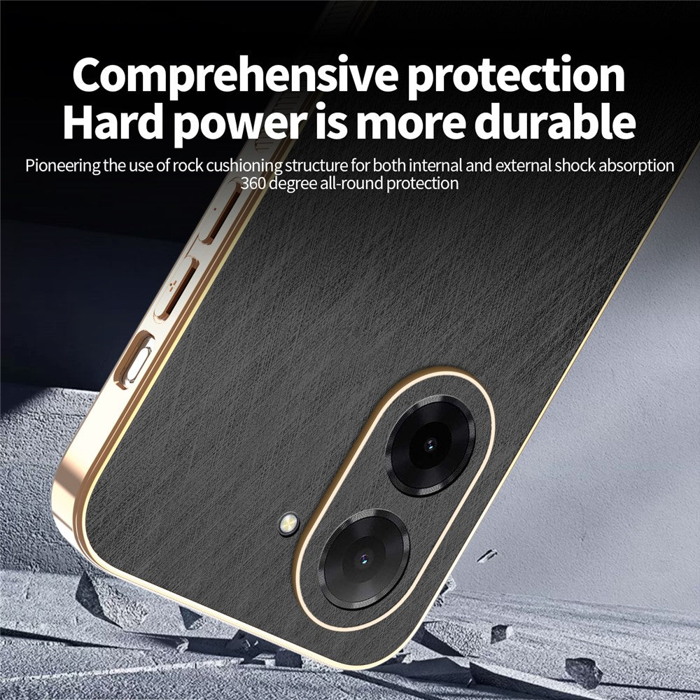 KADEM For Xiaomi Redmi A5 NFC (EU) (173.45mm) Case Electroplating Silk Texture PU + TPU Phone Back Cover