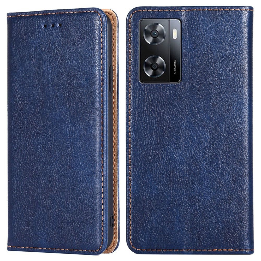 For Oppo A57s 4G / A57e 4G / A57 4G PU Leather Magnetic Auto Closing Anti-drop Case Phone Wallet Stand Protective Cover