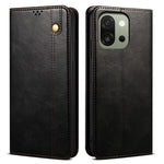 OnePlus 13s 5G-skal Crazy Horse Texture Waxy Leather Plånboksfodral med stativ