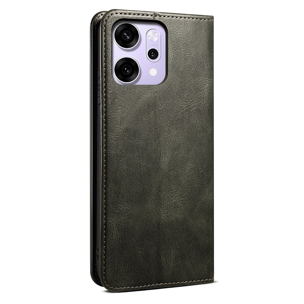 For Oppo Reno14 Pro 5G (Global) Case Crazy Horse Texture Waxy Leather Wallet Stand Phone Cover